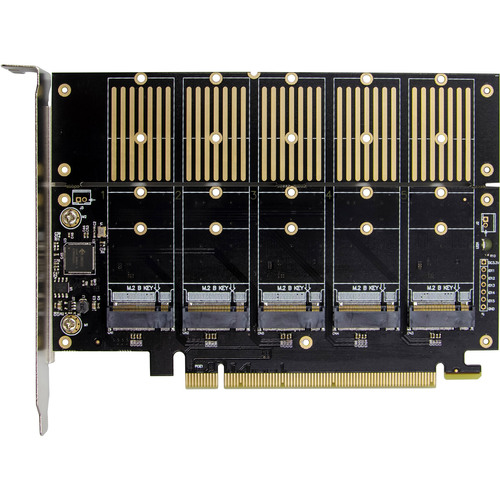 InLine® Schnittstellenkarte, PCIe x16 zu 5x M.2 Key B SATA, inkl. Low-Profile