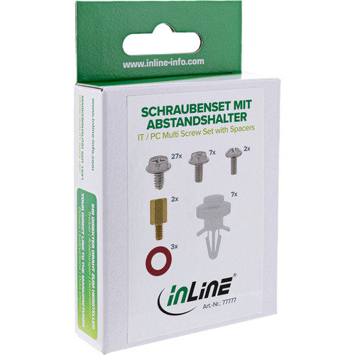 InLine® Schraubenset für Mainboard, mit Abstandshaltern, 48-teilig