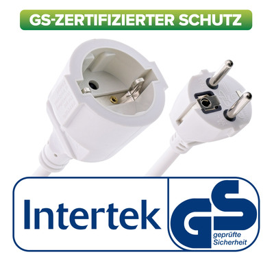 InLine® Schutzkontakt-Verlängerung ST / BU, weiß, 5m