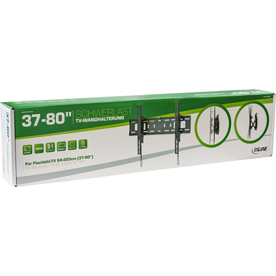 InLine® Schwerlast-TV-Wandhalterung, neigbar, für Flach-TV (37-80), max. 75kg