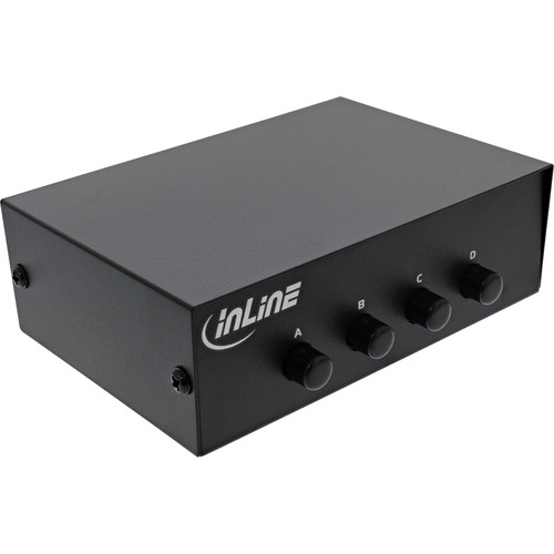 InLine® Seriell-Umschalter manuell 4-fach, RS232, 9pol Sub-D Signale verteilen