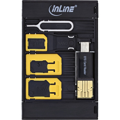 InLine SIM-BOX, Simkartenadapter und Zubehörbox mit OTG Kartenleser InLine SIM-BOX, Simkartenadapter und Zubehörbox mit OTG Kartenleser