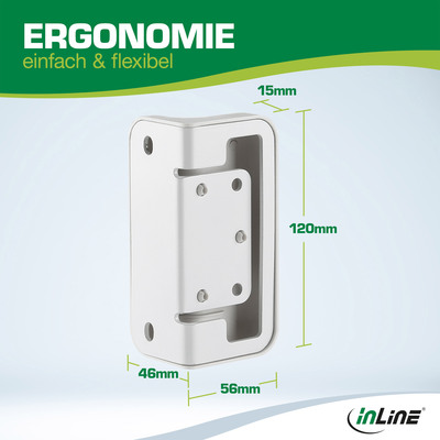 InLine® Slatwall Befestigungswinkel für Wandhalterung Panel, weiß, 2er-Set