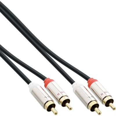 InLine Slim Audio Kabel 2x Cinch ST/ST, Stereo, 0,5m