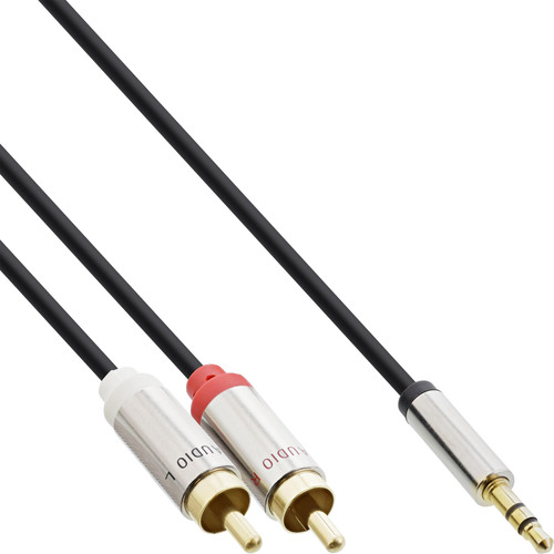 InLine® Slim Audio Kabel 3,5mm Klinke auf 2x Cinch, 3m