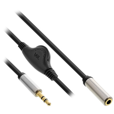 InLine® Slim Audio Kabel Klinke 3,5mm ST / BU, mit Lautstärkeregler, 0,25m InLine® Slim Audio Kabel Klinke 3,5mm ST / BU, mit Lautstärkeregler, 0,25m