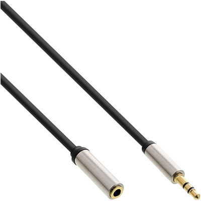 InLine® Slim Audio Kabel Klinke 3,5mm ST/BU, Stereo, 0,5m (Produktbild 1)