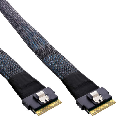 InLine® Slim SAS Kabel, SFF-8654 8X zu SFF-8654 8X, 48 Gb/s, 0,5m (Produktbild 1)