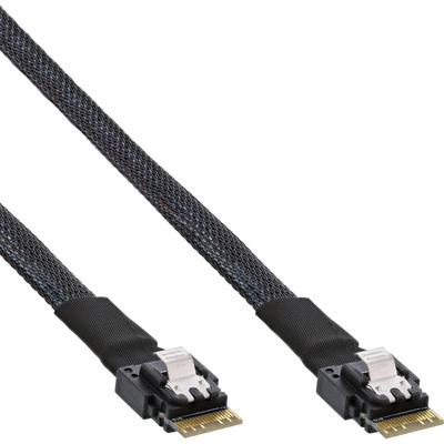 InLine Slim SAS Kabel, SFF-8654 zu SFF-8654, 24Gb/s, 0,5m