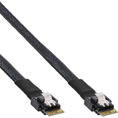 InLine Slim SAS Kabel, SFF-8654 zu SFF-8654, 24Gb/s, 0,5m InLine Slim SAS Kabel, SFF-8654 zu SFF-8654, 24Gb/s, 0,5m