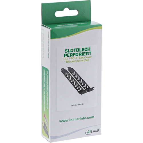 InLine® Slotblech perforiert, 2er Pack, schwarz