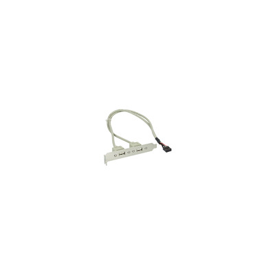InLine Slotblech USB 2.0, 2x USB Buchse auf 1x 10pol Pfostenverbinder, 35cm