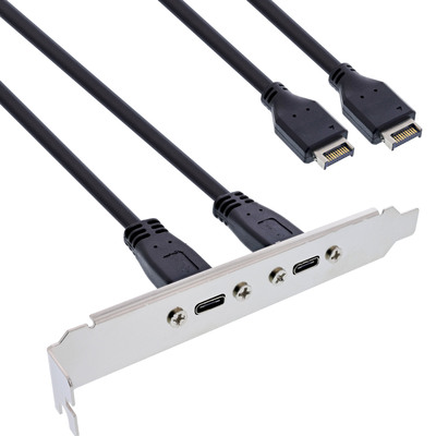 InLine® Slotblende 2x USB-C zu USB 3.2 Frontpanel Key-A intern, 0,5m InLine® Slotblende 2x USB-C zu USB 3.2 Frontpanel Key-A intern, 0,5m