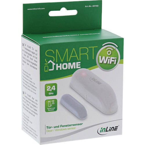 InLine® Smart WiFi Tür-/Fenstersensor, Weiß/Grau