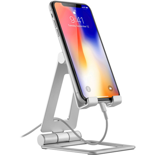 InLine® Smartphone & Tablet Halter, Aluminium, klappbar, bis 10 Zoll