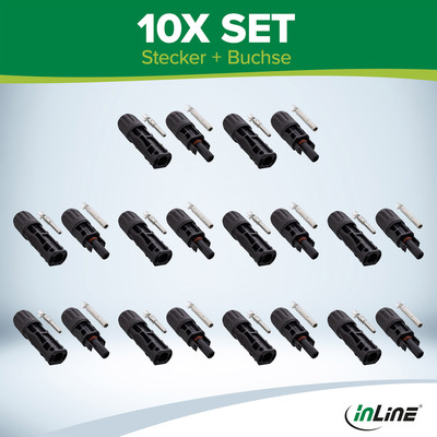 InLine® Solar Photovoltaik Steckverbinder, 10x Stecker + 10x Buchse