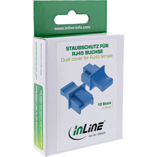 InLine® Staubschutzkappen für RJ45 Buchsen, blau, 10 Stück