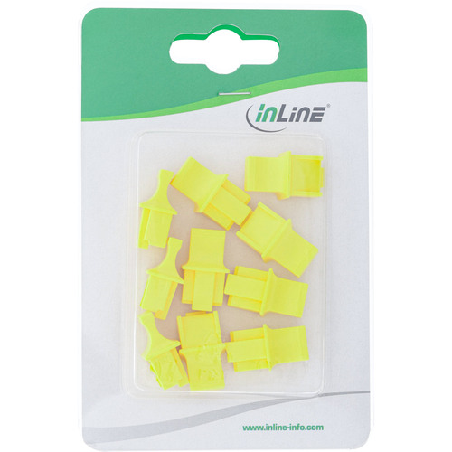 InLine® Staubschutzkappen für RJ45 Buchsen, gelb, 10 Stück