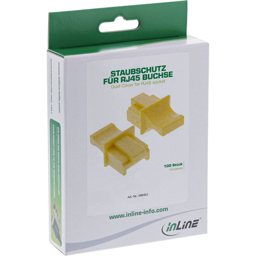 InLine® Staubschutzkappen für RJ45 Buchsen, gelb, 100 Stück