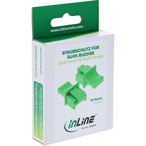 InLine® Staubschutzkappen für RJ45 Buchsen, grün, 10 Stück