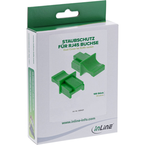 InLine® Staubschutzkappen für RJ45 Buchsen, grün, 100 Stück