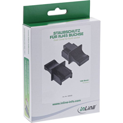 InLine® Staubschutzkappen für RJ45 Buchsen, schwarz, 100 Stück