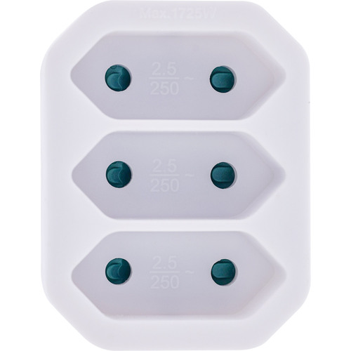 InLine® Steckdosenadapter, Schutzkontakt Stecker an 3x Eurobuchse, weiß
