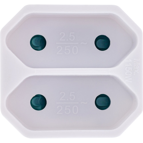 InLine® Steckdosenadapter, Schutzkontakt-Stecker auf 2x Eurobuchse