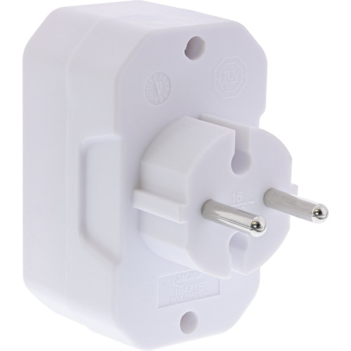 InLine® Steckdosenadapter, Schutzkontakt-Stecker auf 4x Eurobuchse