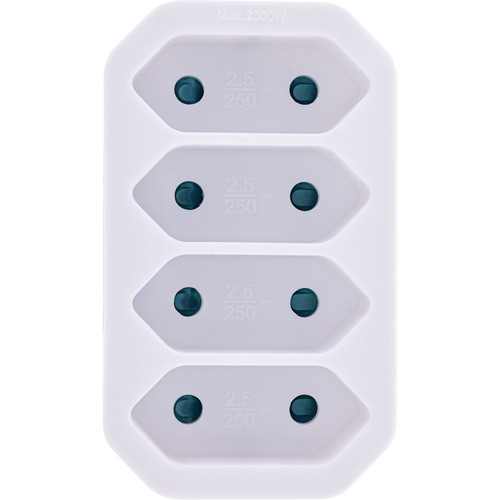 InLine® Steckdosenadapter, Schutzkontakt-Stecker auf 4x Eurobuchse