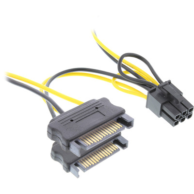 InLine® Stromadapter int., 2x SATA zu 6pol. für PCIe (PCI-Express) Grafikkarten (Produktbild 1)