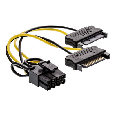 InLine® Stromadapter intern, 2x SATA zu 8pol für PCIe (PCI-Express) Grafikkarten (Produktbild 1)