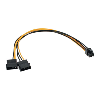 InLine Stromadapter intern, 2x4pol zu 6pol für PCIe (PCI-Express) Grafikkarten