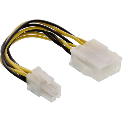 InLine Stromadapter intern, 8pol ATX2.0 Netzteil (EPS) zu 4pol ATX1.3 Mainboard, 0,15m