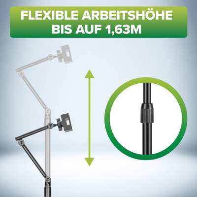 InLine® Tablet Bodenständer Halterung mit Bodenplatte, bis 12,9, schwarz