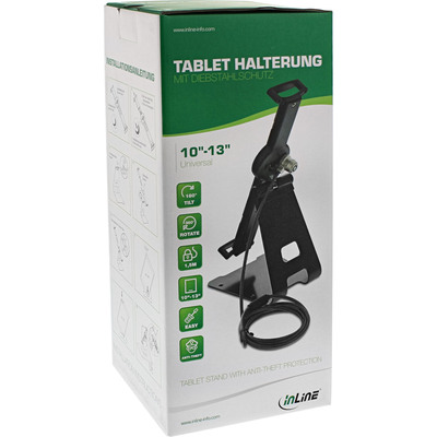InLine® Tablet Halter universell 10-13 mit Sicherheitsschloss 1,5m