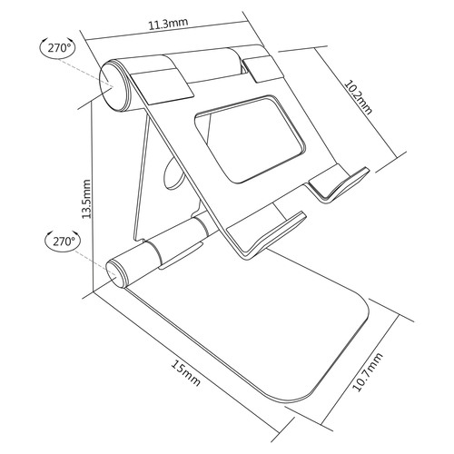 InLine® Tablet Halterung, Aluminium, universell, bis 13, klappbar