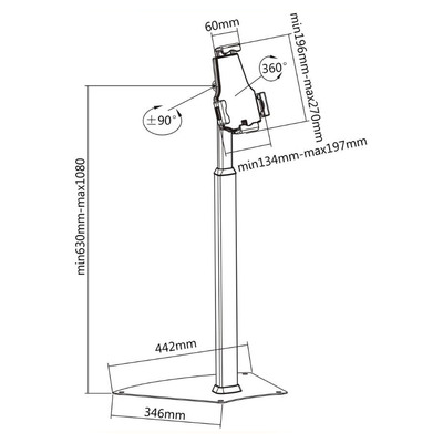 InLine® Tablet-Halterung zur Präsentation, abschließbar, für 7,9-10,1 Tablets