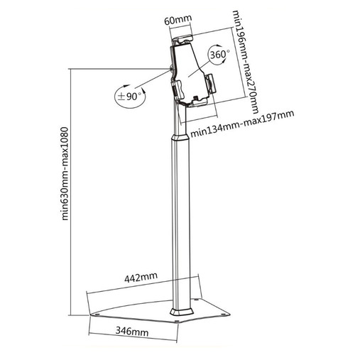 InLine® Tablet-Halterung zur Präsentation, abschließbar, für 7,9 - 11 Tablets
