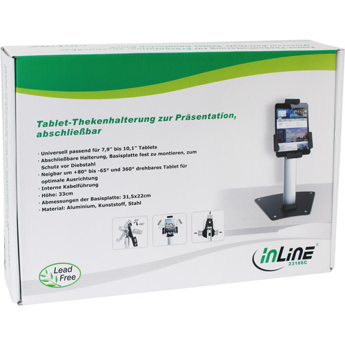 InLine® Tablet-Thekenhalterung, abschließbar, für 7,9 - 11 Tablets