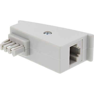 InLine® TAE-F Adapter, TAE-F Stecker auf RJ45 Buchse, 8P2C für Fritzbox, grau (Produktbild 1)