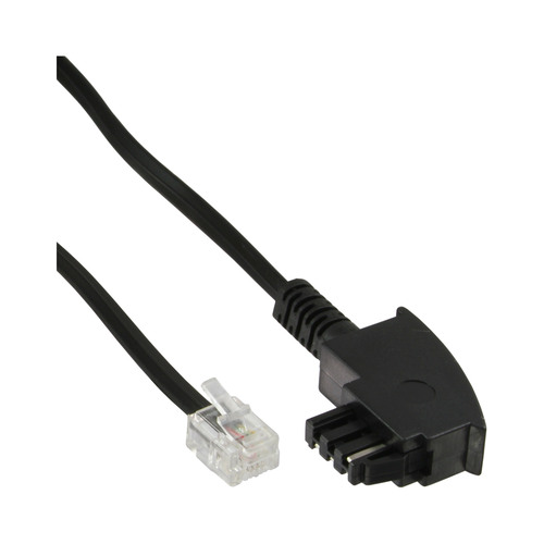 InLine® TAE-F Kabel, 6pol/4adrig, für Import, TAE-F Stecker / RJ11 Stecker,10m