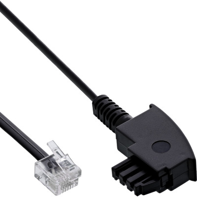 InLine TAE-F Kabel für DSL Splitter, TAE-F Stecker an Western 6/2 DEC Stecker, 1m