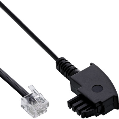 InLine® TAE-F Kabel für DSL Splitter, TAE-F Stecker an Western 6/2 DEC Stecker, 1m (Produktbild 1)