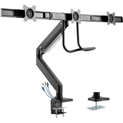 InLine® Tischhalterung mit Lifter und USB 3.0, beweglich, für 3 Monitore bis 69cm (27), max. 3x6kg (Produktbild 1)