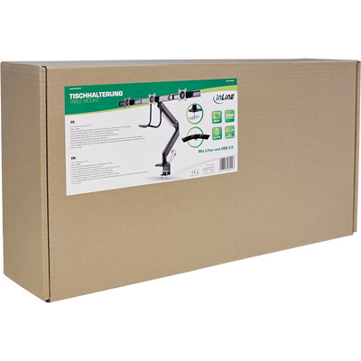 InLine® Tischhalterung mit Lifter+USB, beweglich, für 3 Monitore bis 69cm (27)