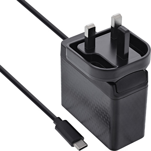 InLine® TravelCharge USB-C Netzteil 140W, GaN, festes Kabel, EU/UK/US, schwarz