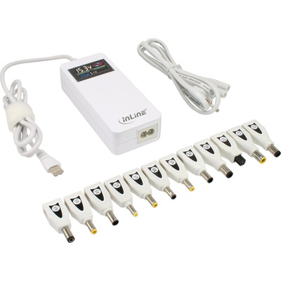InLine® Universal Notebook-Netzteil mit Farbdisplay, weiß, 12 Wechselstecker InLine® Universal Notebook-Netzteil mit Farbdisplay, weiß, 12 Wechselstecker