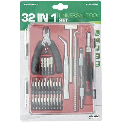 InLine® Universal-Tool-Set 32in1, Werkzeugset für feinmechanische Arbeiten