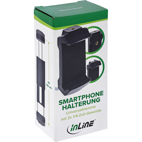 InLine® Universalklemme, Smartphone/Tablet Halterung, 65-185mm